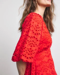 Joanna Hope Puff Sleeve Broderie Dress