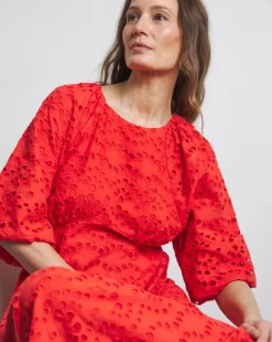 Joanna Hope Puff Sleeve Broderie Dress