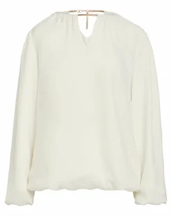 Joanna Hope Puff Sleeve Blouse With Neck Detail