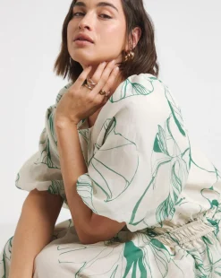 Joanna Hope Puff Sleeve Printed Dress
