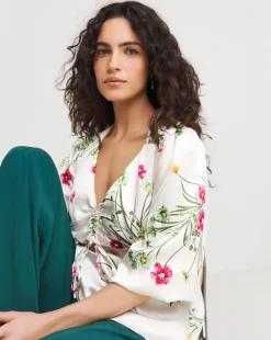 Joanna Hope Ruched Front Blouse