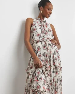 Joanna Hope Ruffle Pleated Dress