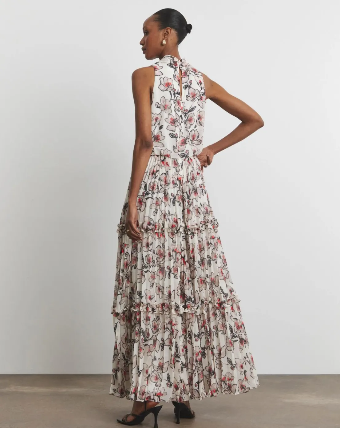 Joanna Hope Ruffle Pleated Dress