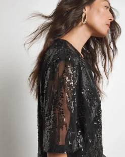 Joanna Hope Sequin Blouse