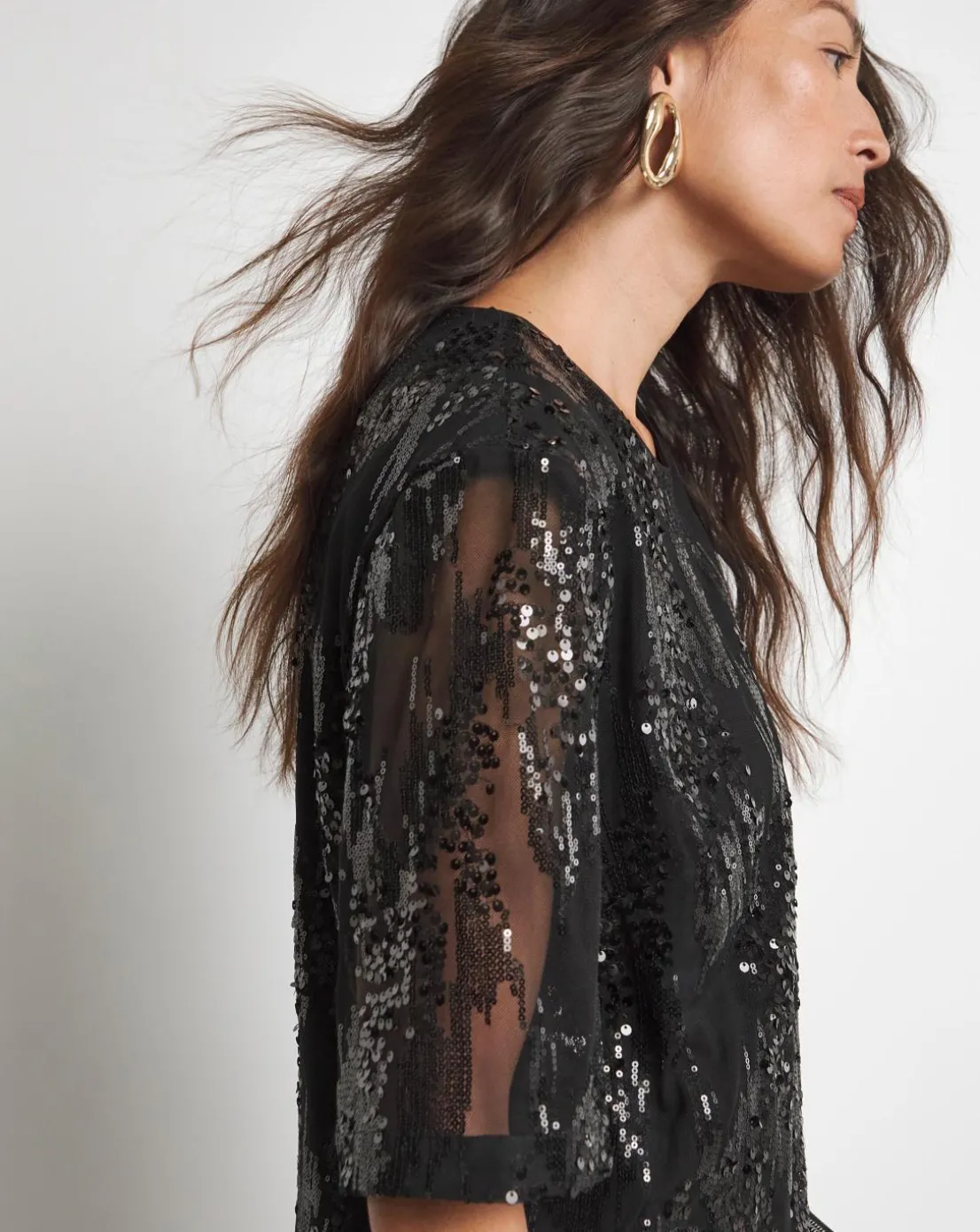 Joanna Hope Sequin Blouse