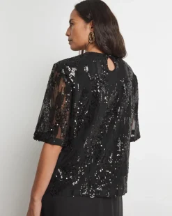 Joanna Hope Sequin Blouse