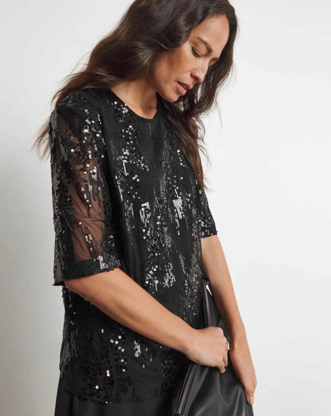 Joanna Hope Sequin Blouse