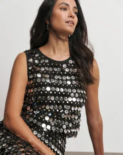 Joanna Hope Sequin Shell Top