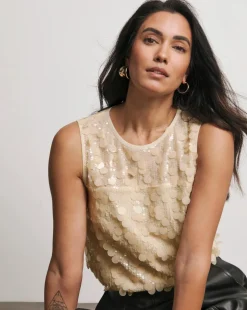 Joanna Hope Sequin Shell Top
