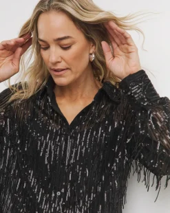 Joanna Hope Sequin Tassle Shirt