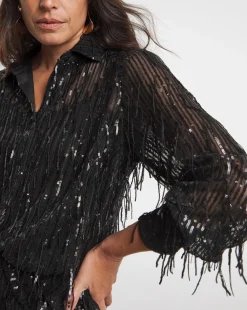 Joanna Hope Sequin Tassle Shirt