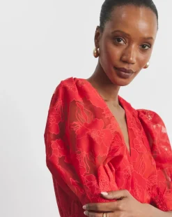 Joanna Hope Sheer Floral Dress