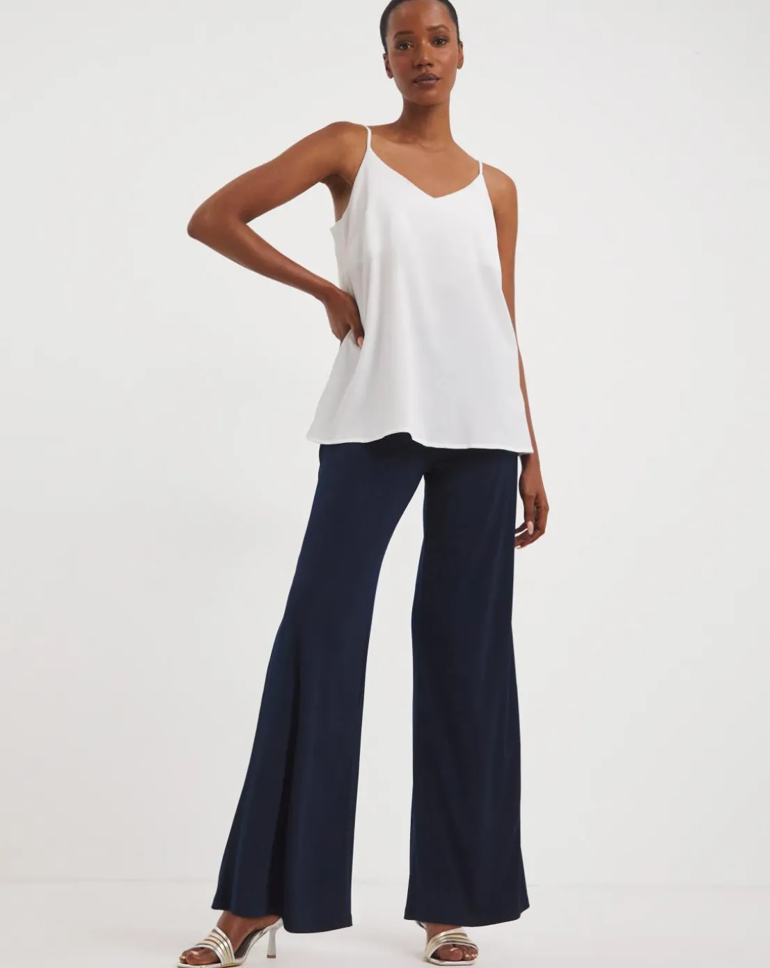 Joanna Hope Short Navy Palazzo Trouser