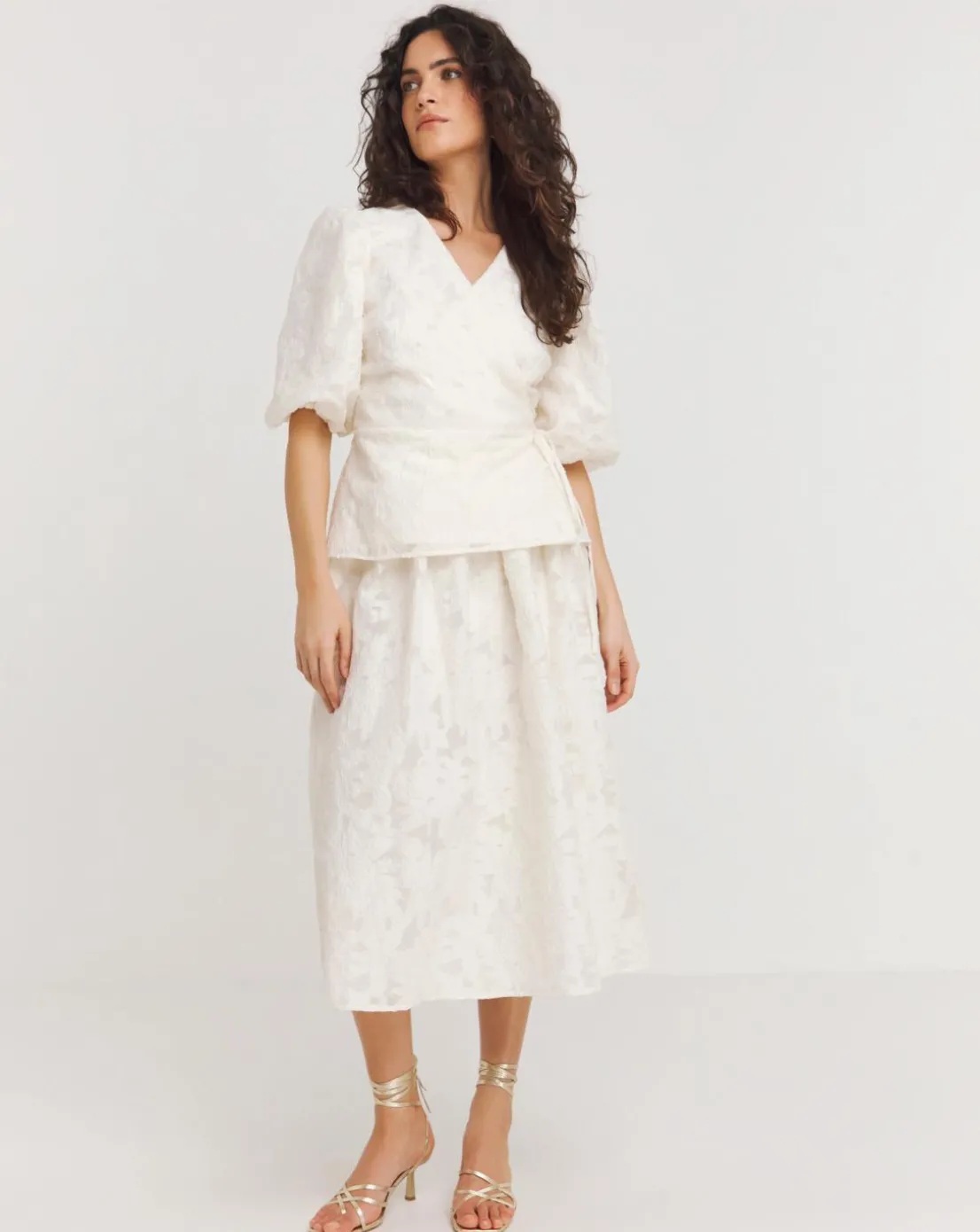 Joanna Hope Textured Wrap Blouse