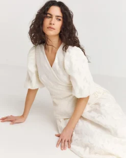 Joanna Hope Textured Wrap Blouse