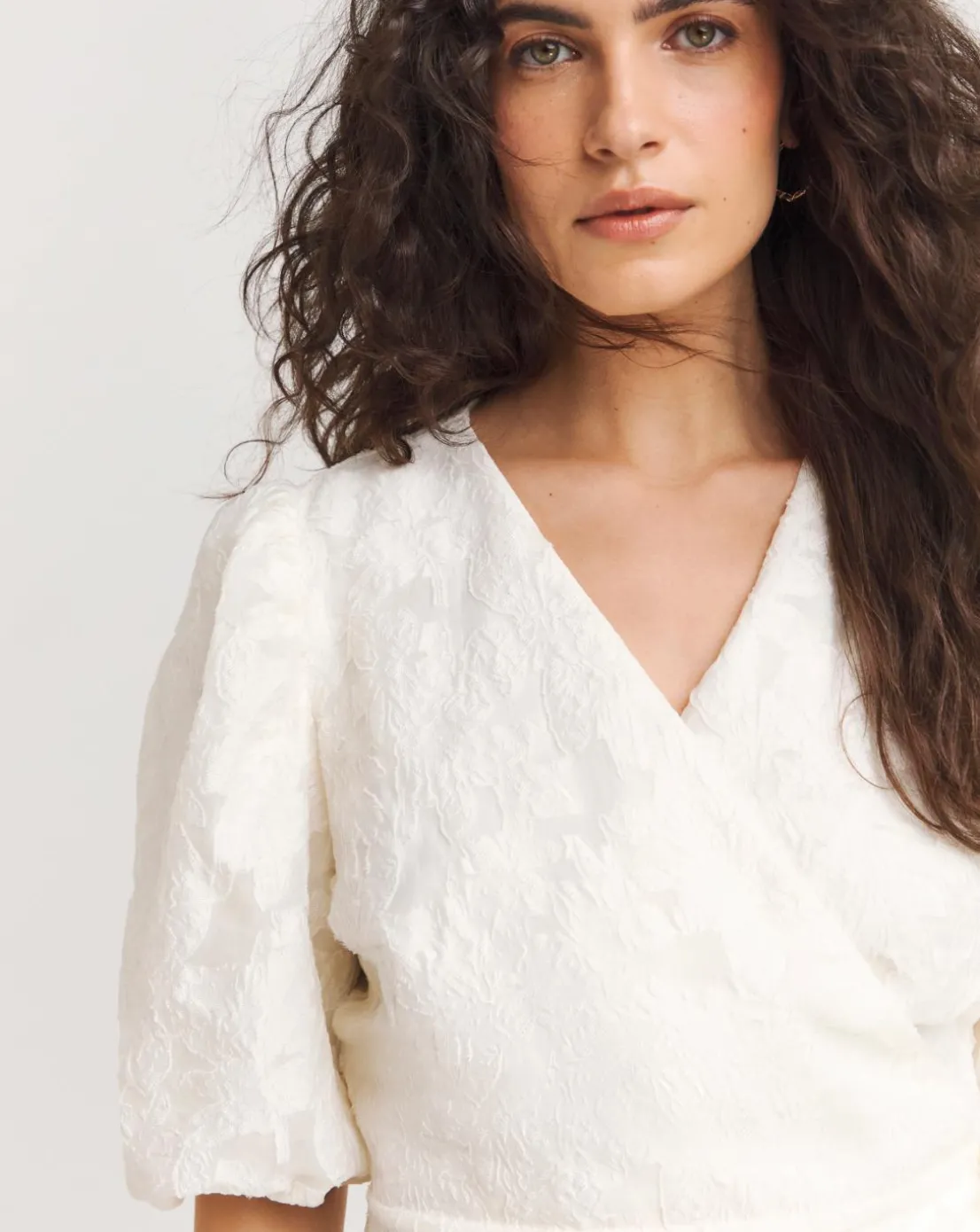 Joanna Hope Textured Wrap Blouse