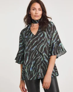 Joanna Hope Tie Neck Blouse