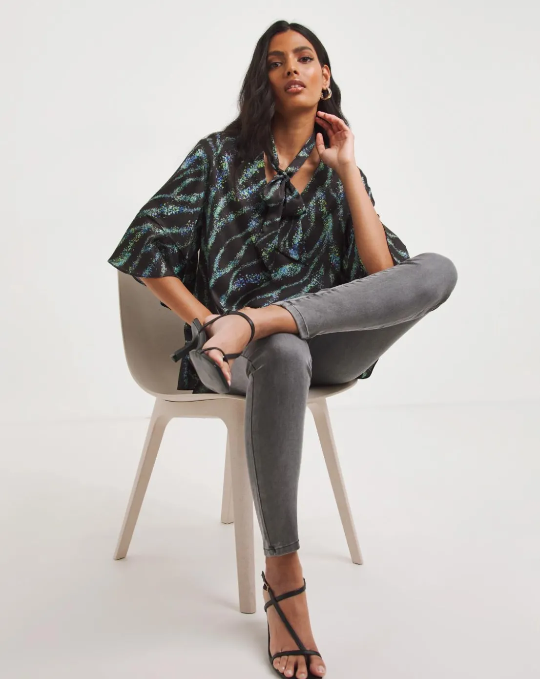 Joanna Hope Tie Neck Blouse