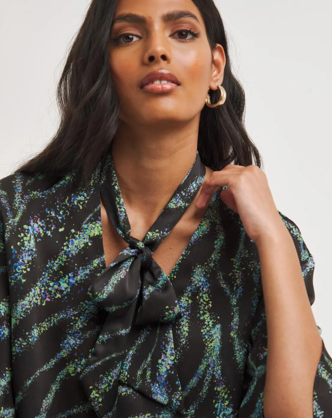 Joanna Hope Tie Neck Blouse