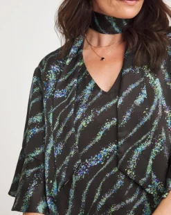 Joanna Hope Tie Neck Blouse