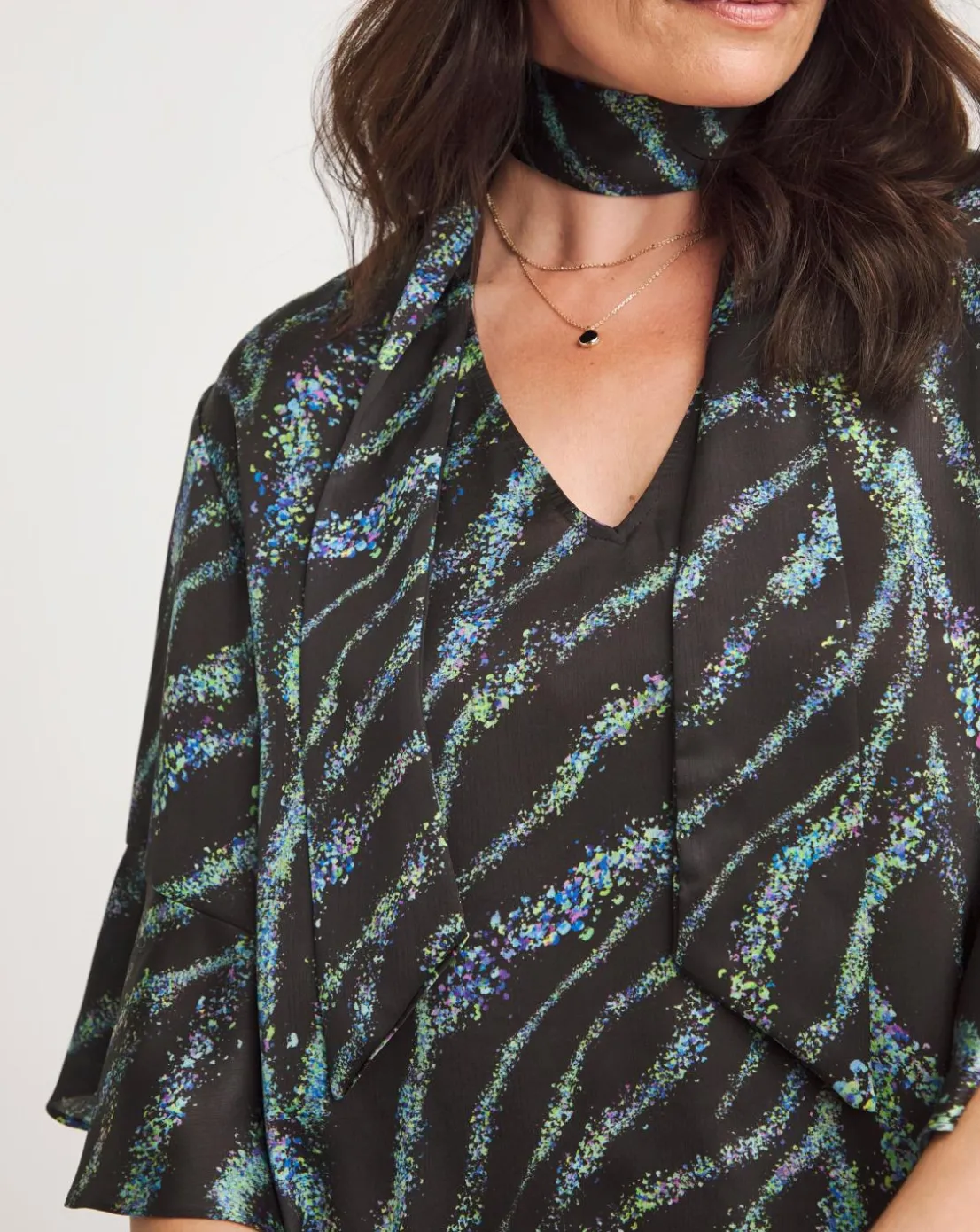 Joanna Hope Tie Neck Blouse