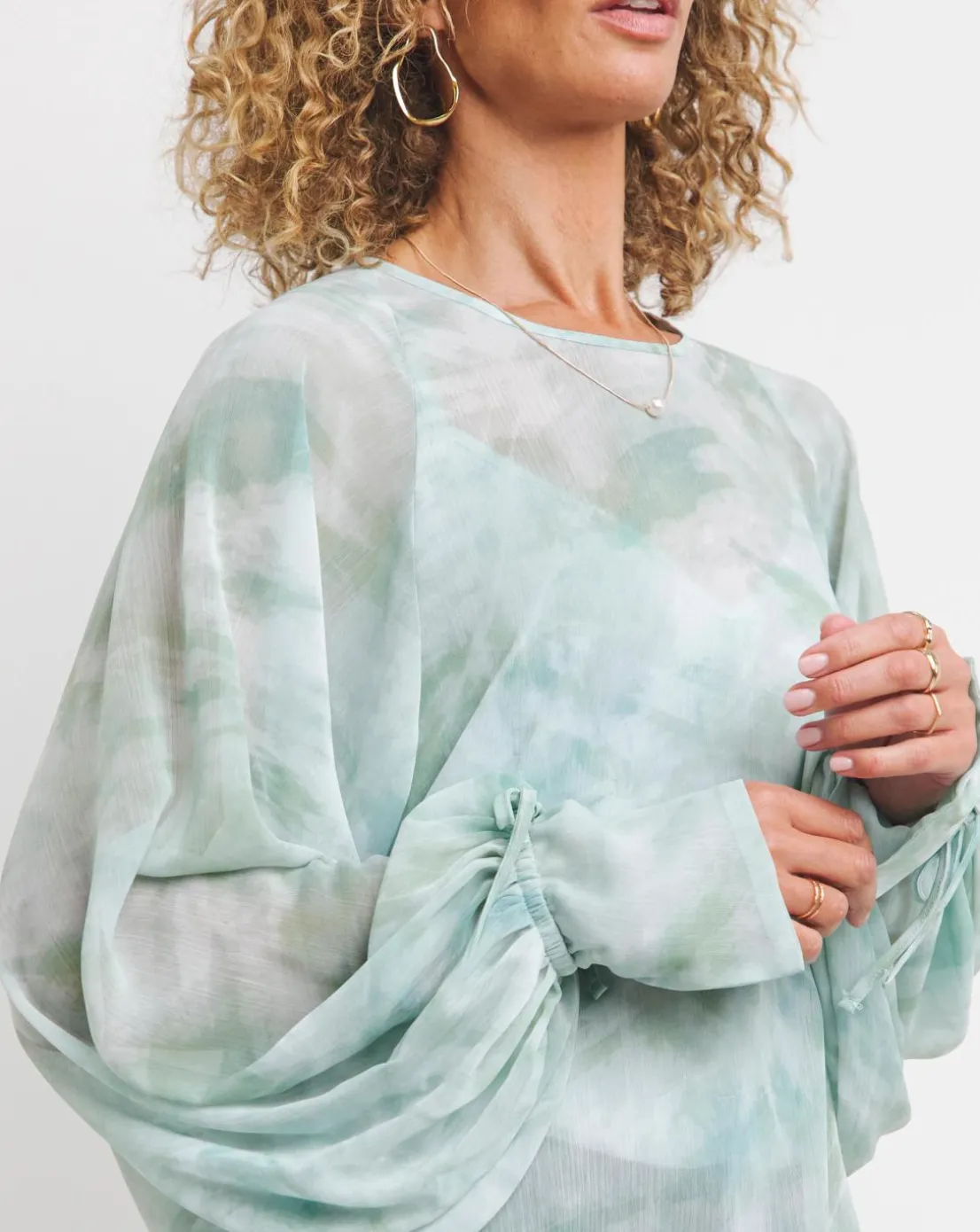 Joanna Hope Tie Sleeve Blouse