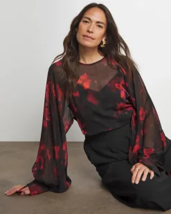 Joanna Hope Tie Sleeve Blouse