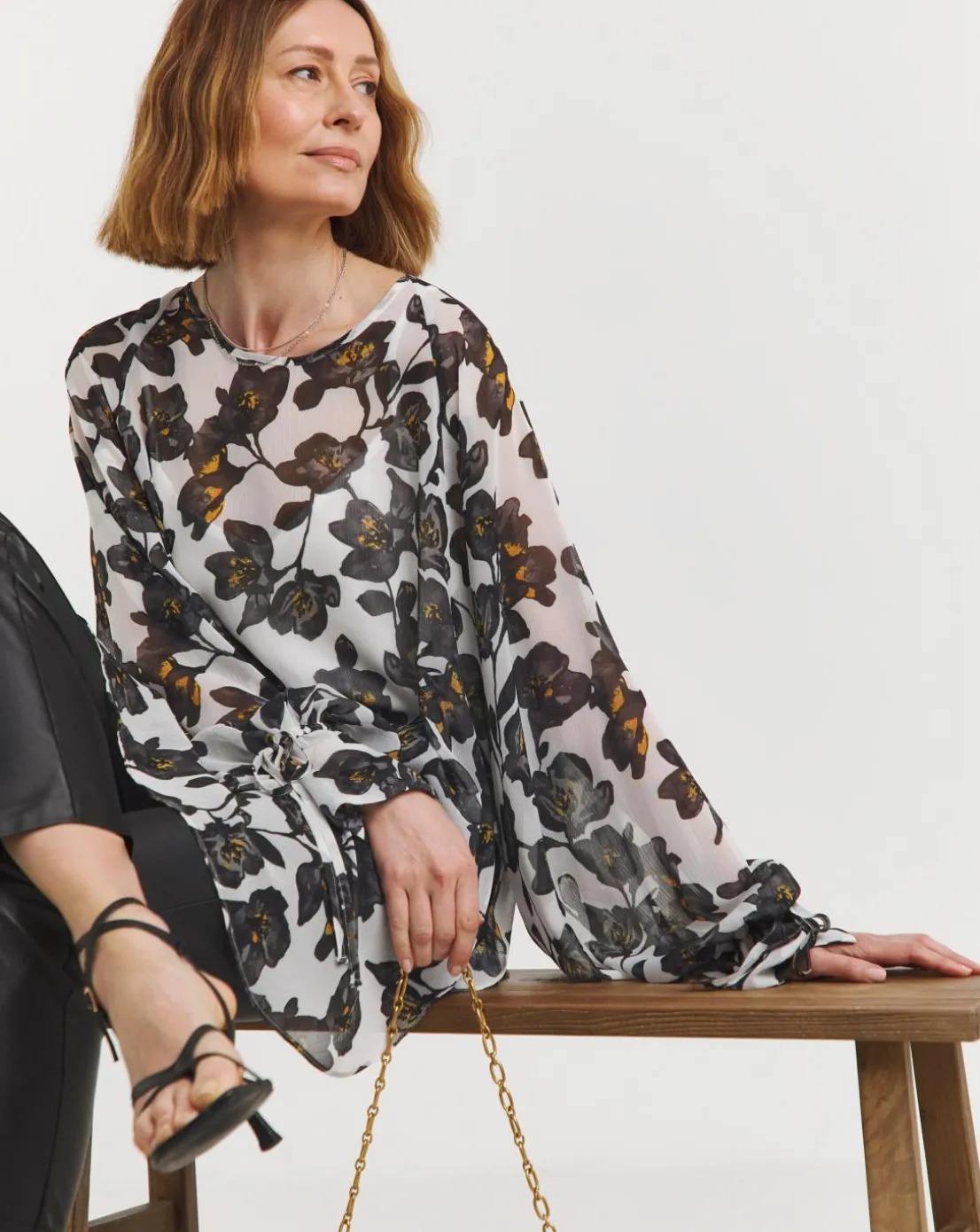 Joanna Hope Tie Sleeve Blouse