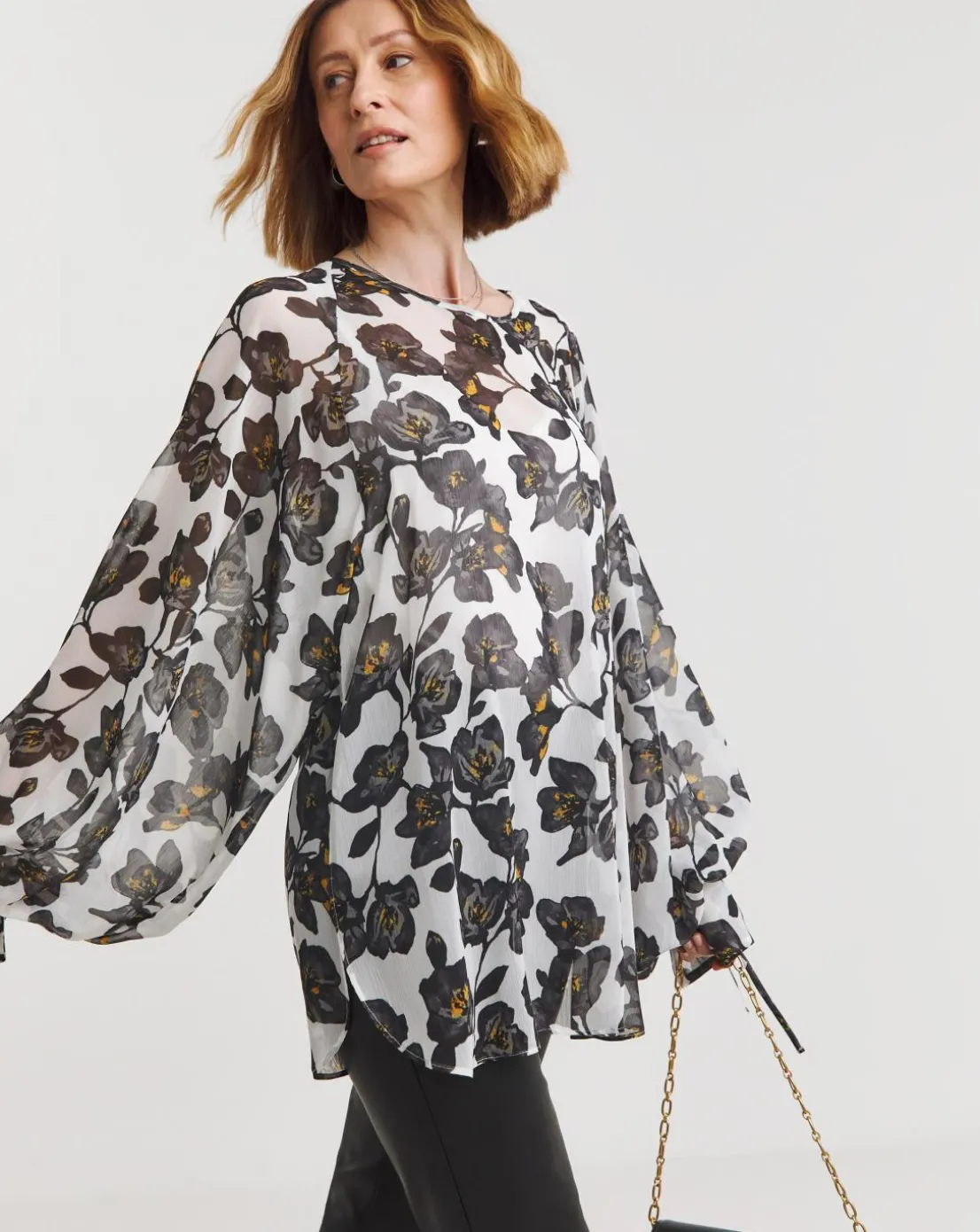 Joanna Hope Tie Sleeve Blouse