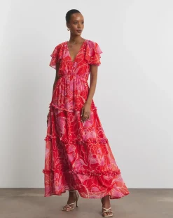 Joanna Hope Tiered Ruffle Maxi Dress