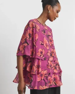 Joanna Hope Tiered Ruffle Blouse