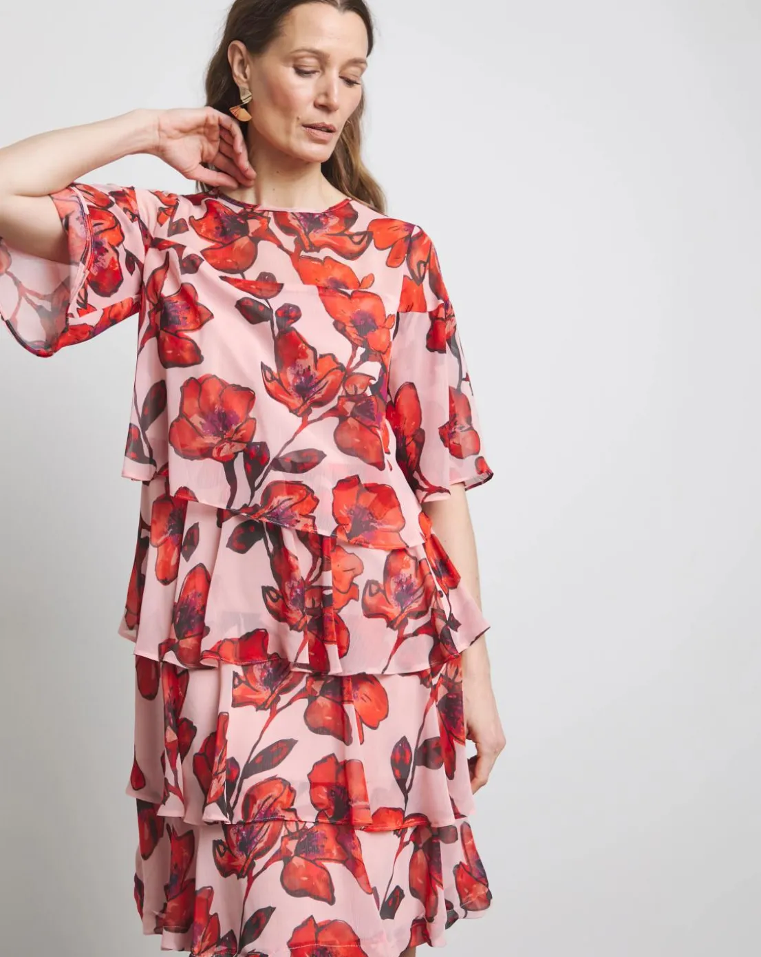 Joanna Hope Tiered Shift Dress