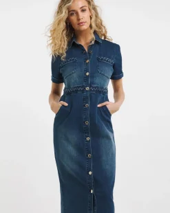 Joe Browns Dreamer Stretch Denim Midi Dress