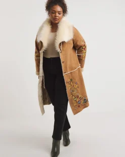 Joe Browns Enchanting Embroidered Faux Fur Coat