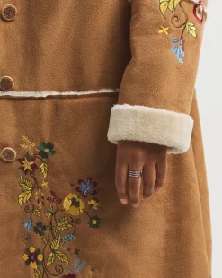 Joe Browns Enchanting Embroidered Faux Fur Coat