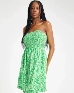 Joe Browns Green Leaf Print Short Beach Dress
