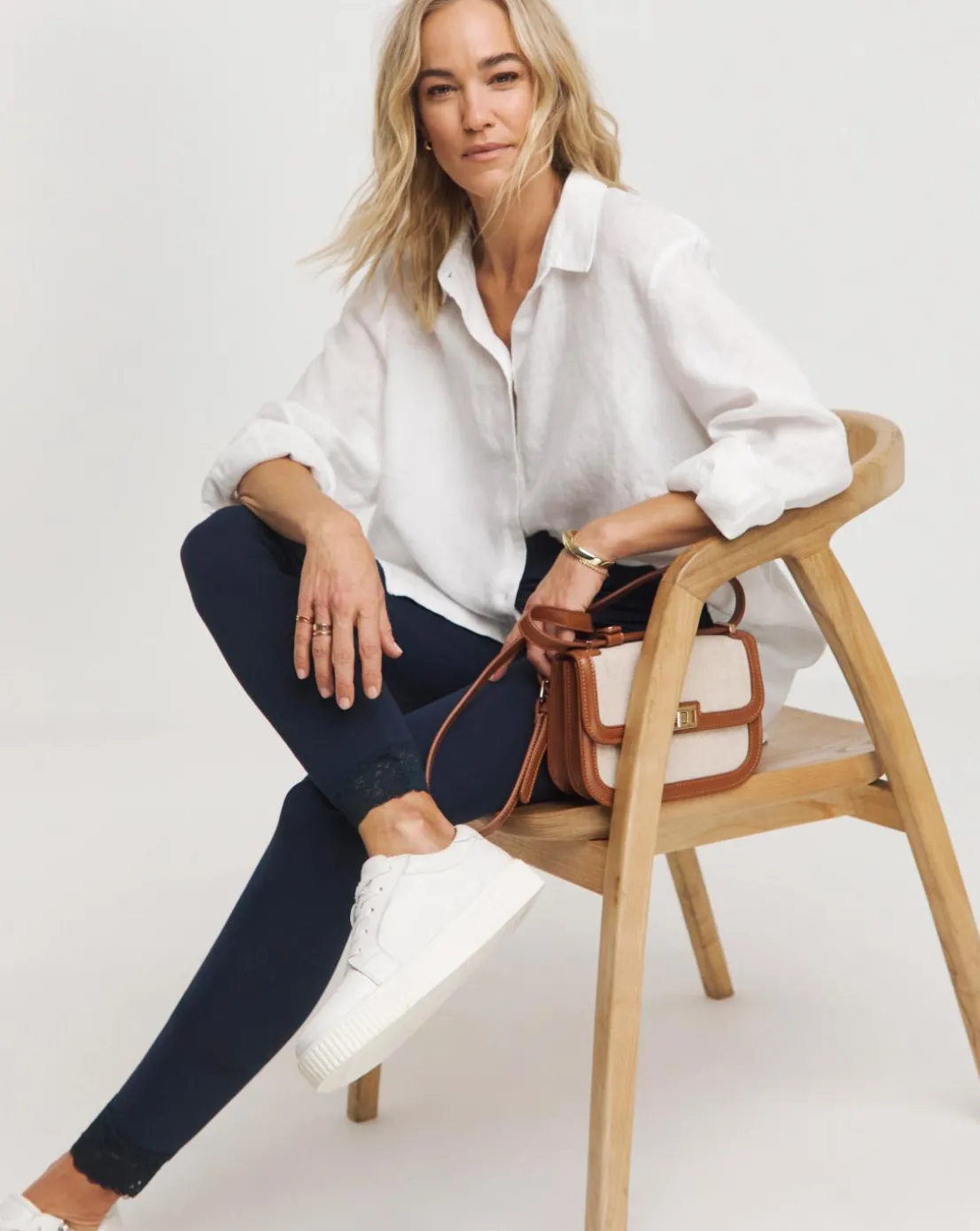 Joe Browns Navy Lace Hem Leggings