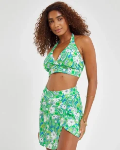 Joe Browns Paisley Print Swim Skirt Green Multi
