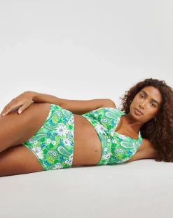 Joe Browns Paisley Print Bikini Bottoms Green Multi
