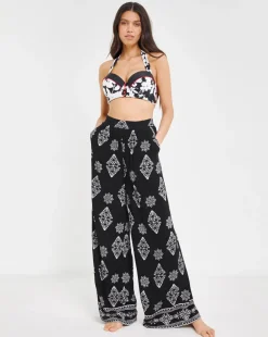 Joe Browns Print Beach Trousers Black Multi