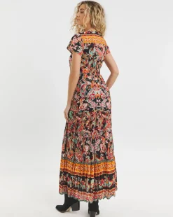 Joe Browns Saffron Border Print Cotton Maxi Dress