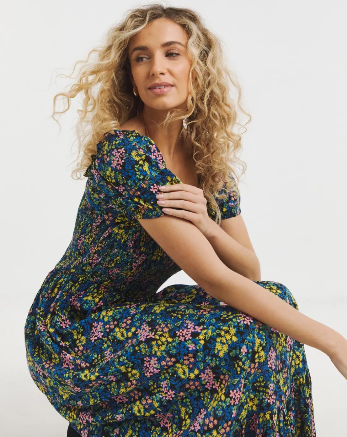 Joe Browns Serena Shirred Boho Crinkle Maxi Dress