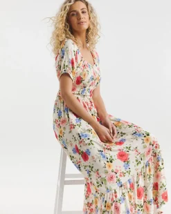 Joe Browns Shirred Floral Jersey Dress
