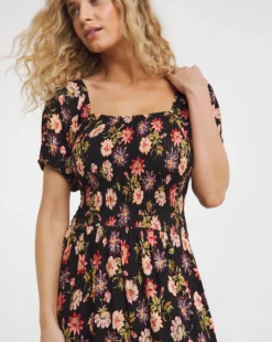 Joe Browns Shirred Floral Jersey Dress