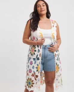 Joe Browns Ultimate Longline Crochet Waistcoat