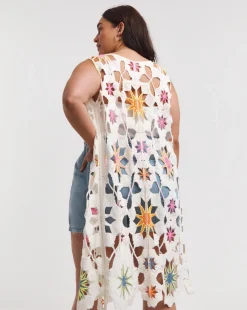 Joe Browns Ultimate Longline Crochet Waistcoat