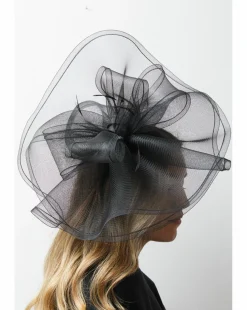 Jon Richard Black Large Hat Fascinator