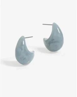 Jon Richard Blue Resin Dome Earrings