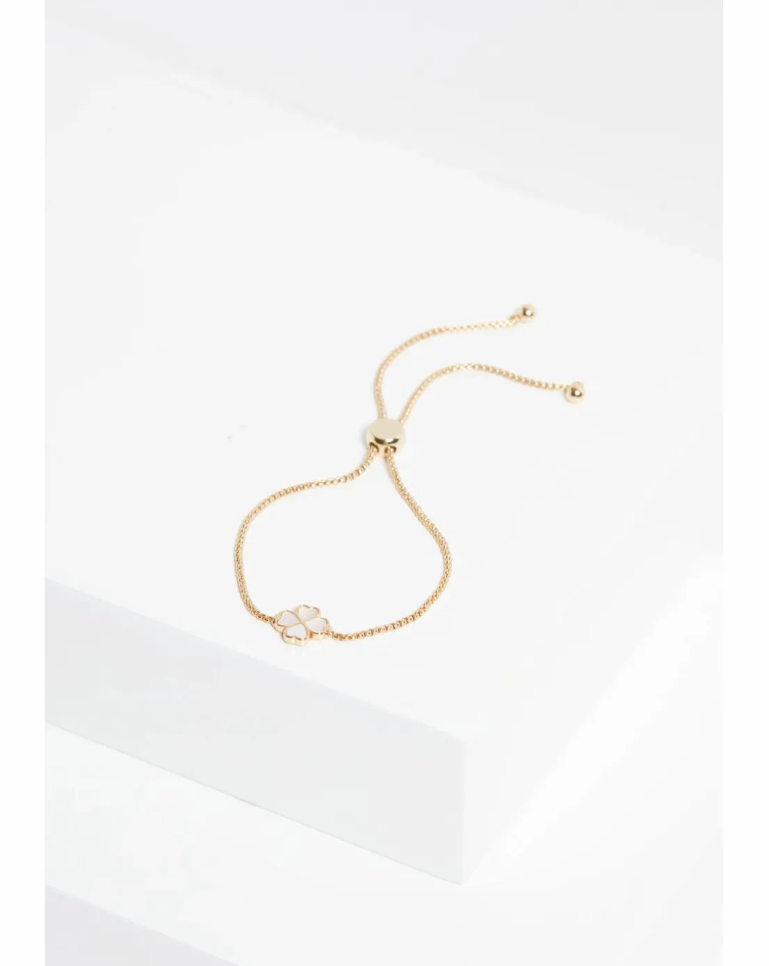 Jon Richard Gold Plated And MOP Enamel Heart Clover Toggle Bracelet