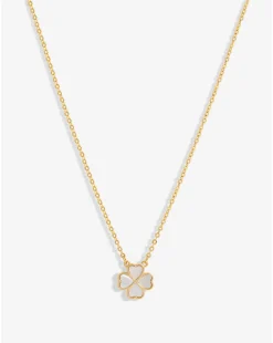 Jon Richard Gold Plated And Mother Of Pearl Heart Clover Pendant